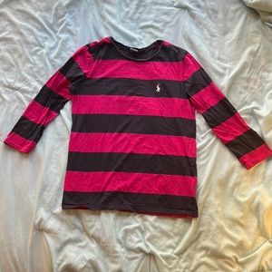 Ralph Lauren Pink and Navy Striped Shirt